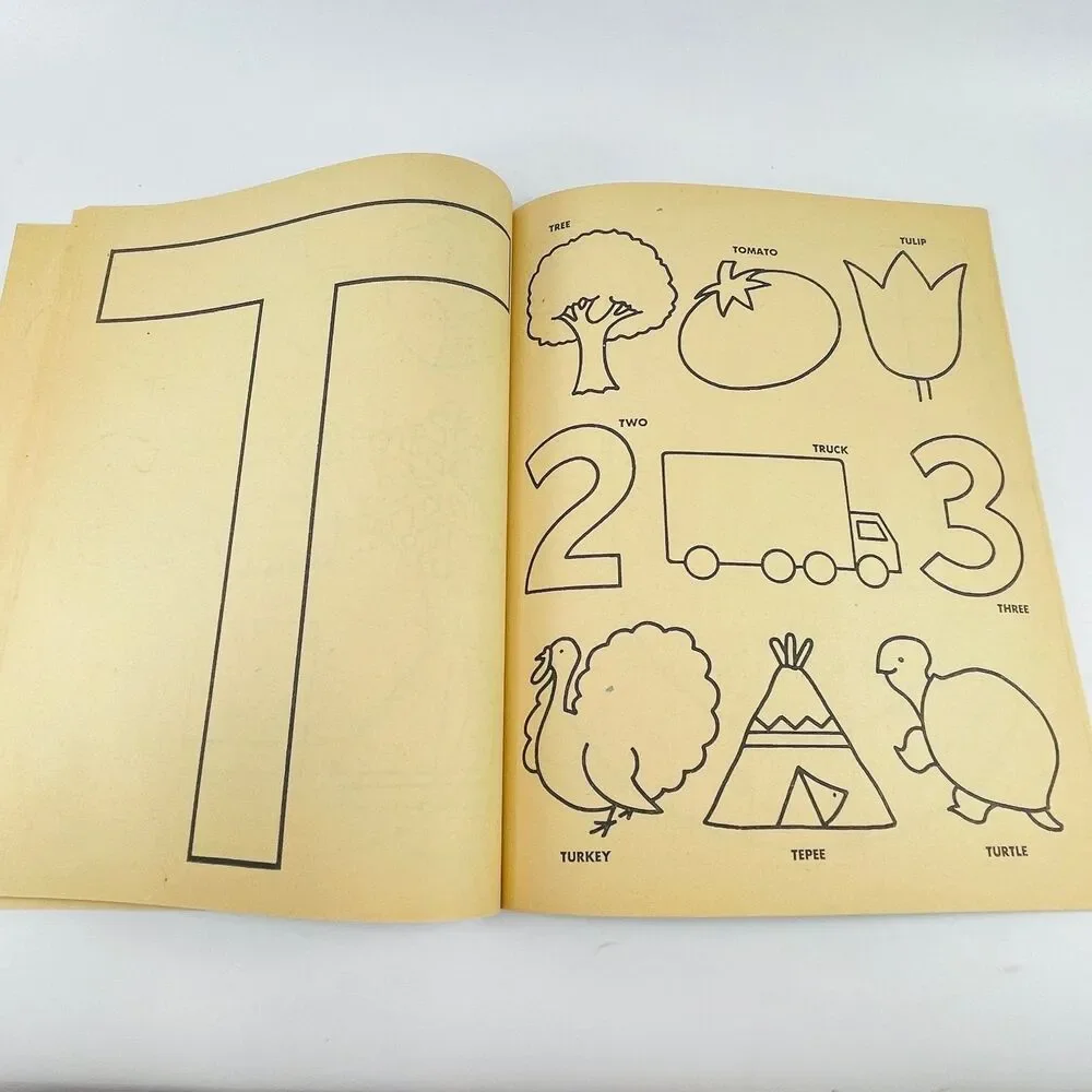 My Color Book of ABC's Western Publishing 1971 Vintage Coloring Book Uncolored